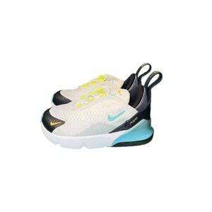 Nike Air Max 270 Toddler Shoes White Volt Blue Fury DJ4606-100 Size 6C